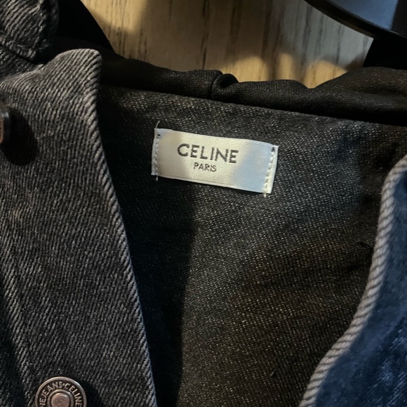 Celine Charcoal Hooded Denim Jacket - Picture 5 of 7